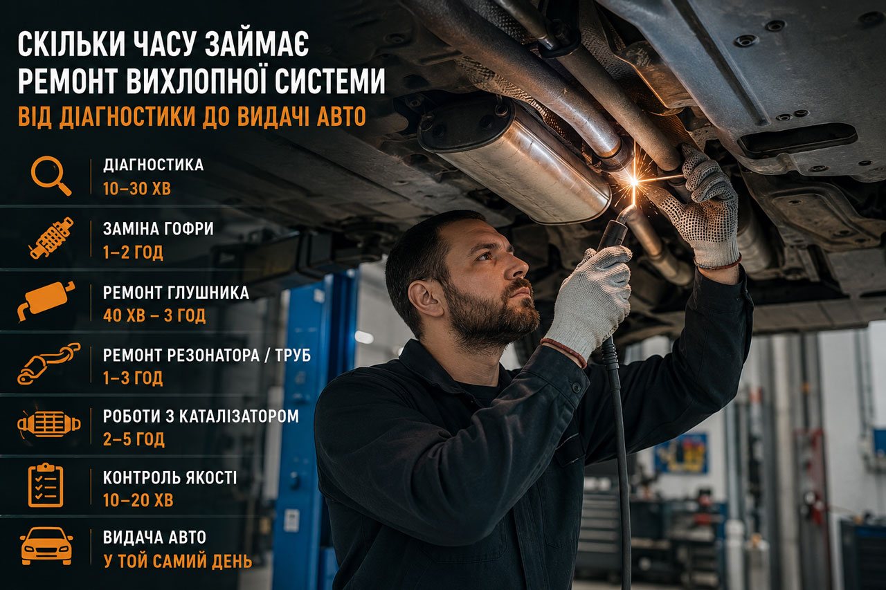 Перелік робіт - вихлопна система
